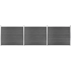 Tuinafscheidingen*vidaXL Schuttingpanelenset 526x146 cm HKC Zwart