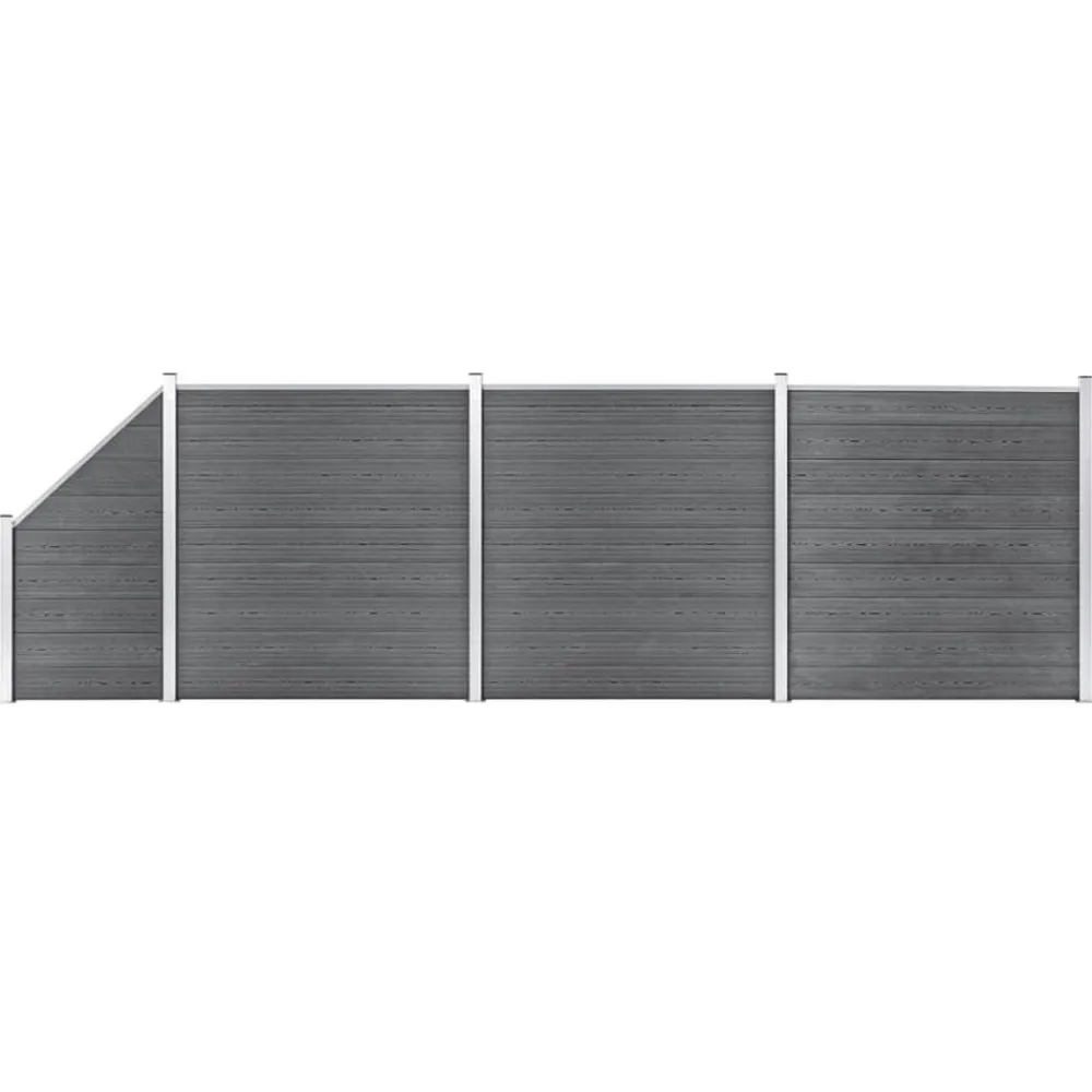 Schuttingset 3 vierkant en 1 schuin 619x186 cm HKC>vidaXL Online