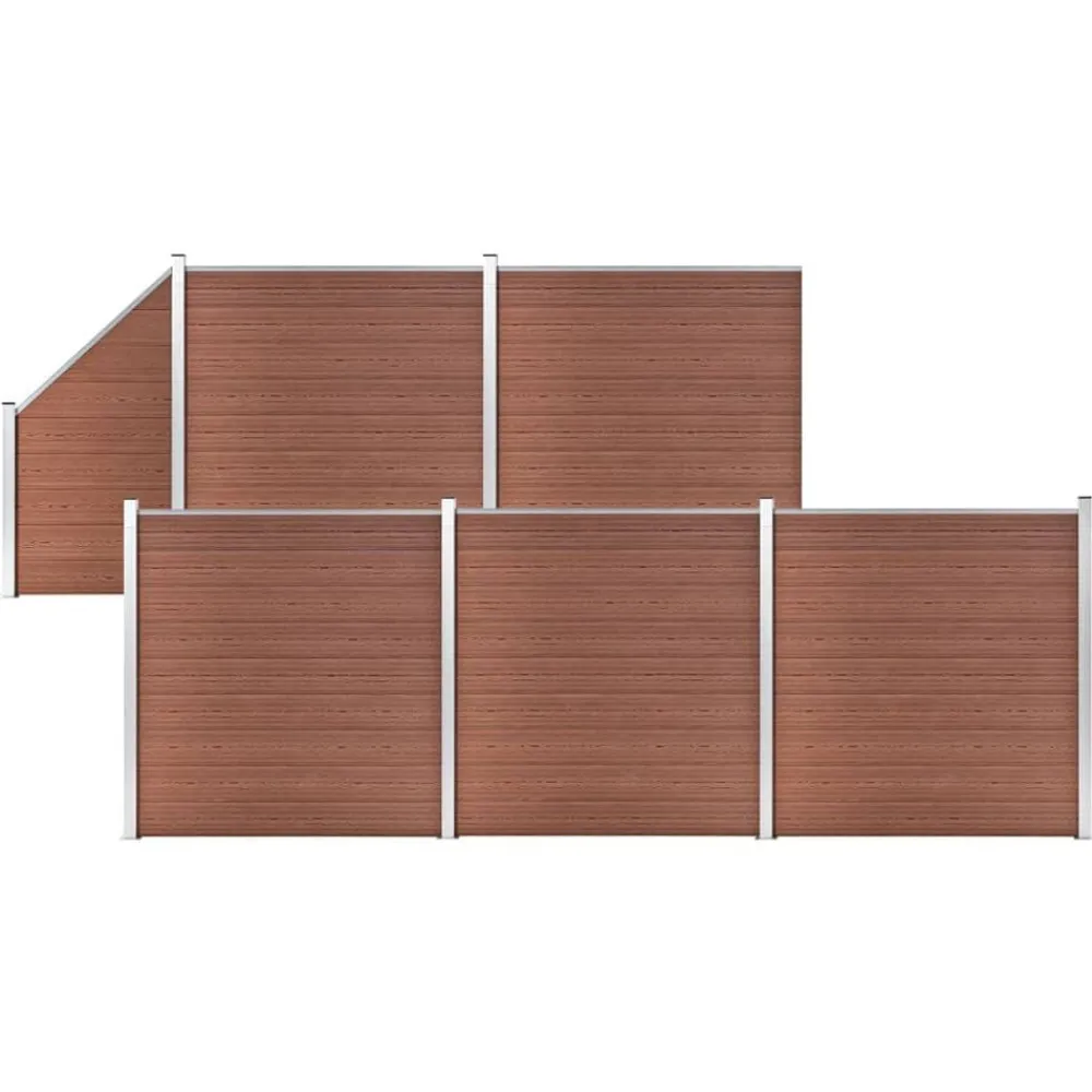 Schuttingset 5 vierkant en 1 schuin 965x186 cm HKC>vidaXL Clearance