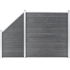Tuinafscheidingen*vidaXL Schuttingset 1 vierkant en 1 schuin 273x186 cm HKC Grijs
