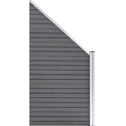 Tuinafscheidingen*vidaXL Schuttingset 1 vierkant en 1 schuin 273x186 cm HKC Grijs