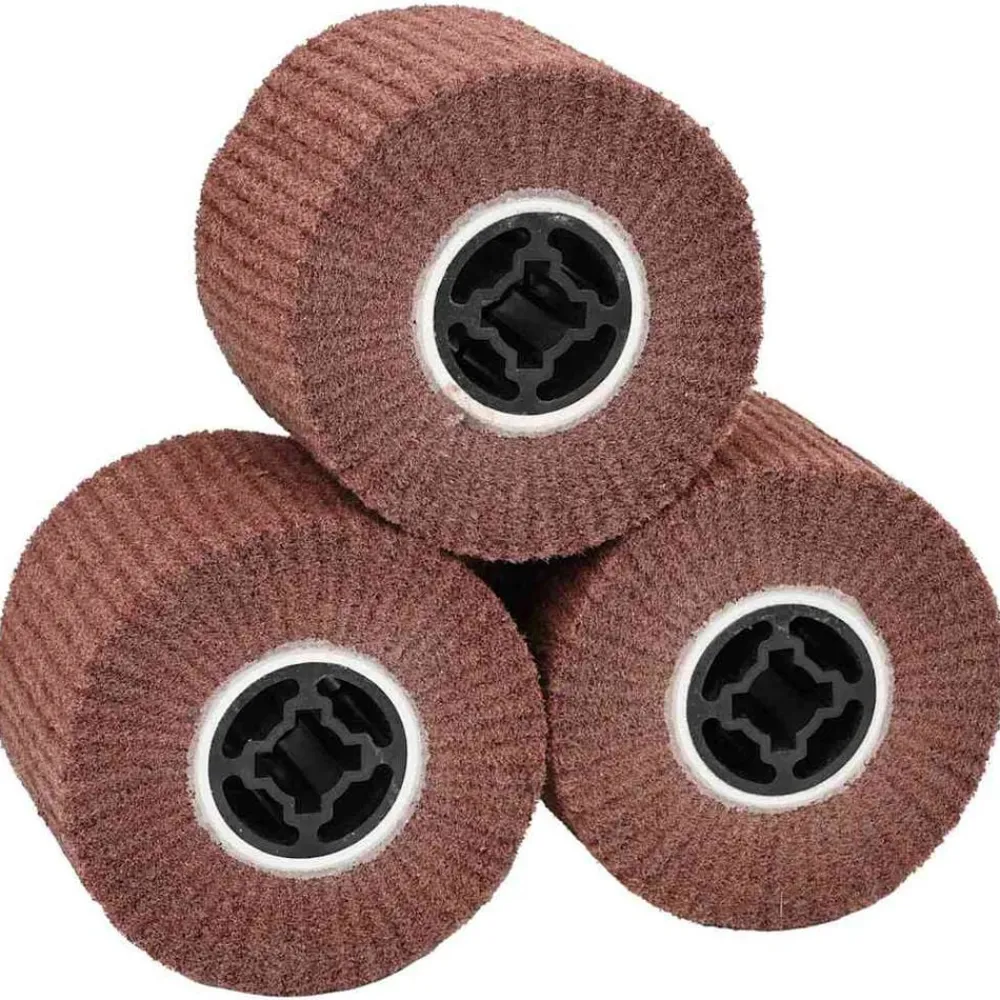 Gereedschapaccessoires*vidaXL Schuurrollen 3 pcs Bruin 12 x 12 x 10 cm Synthetische Vezel