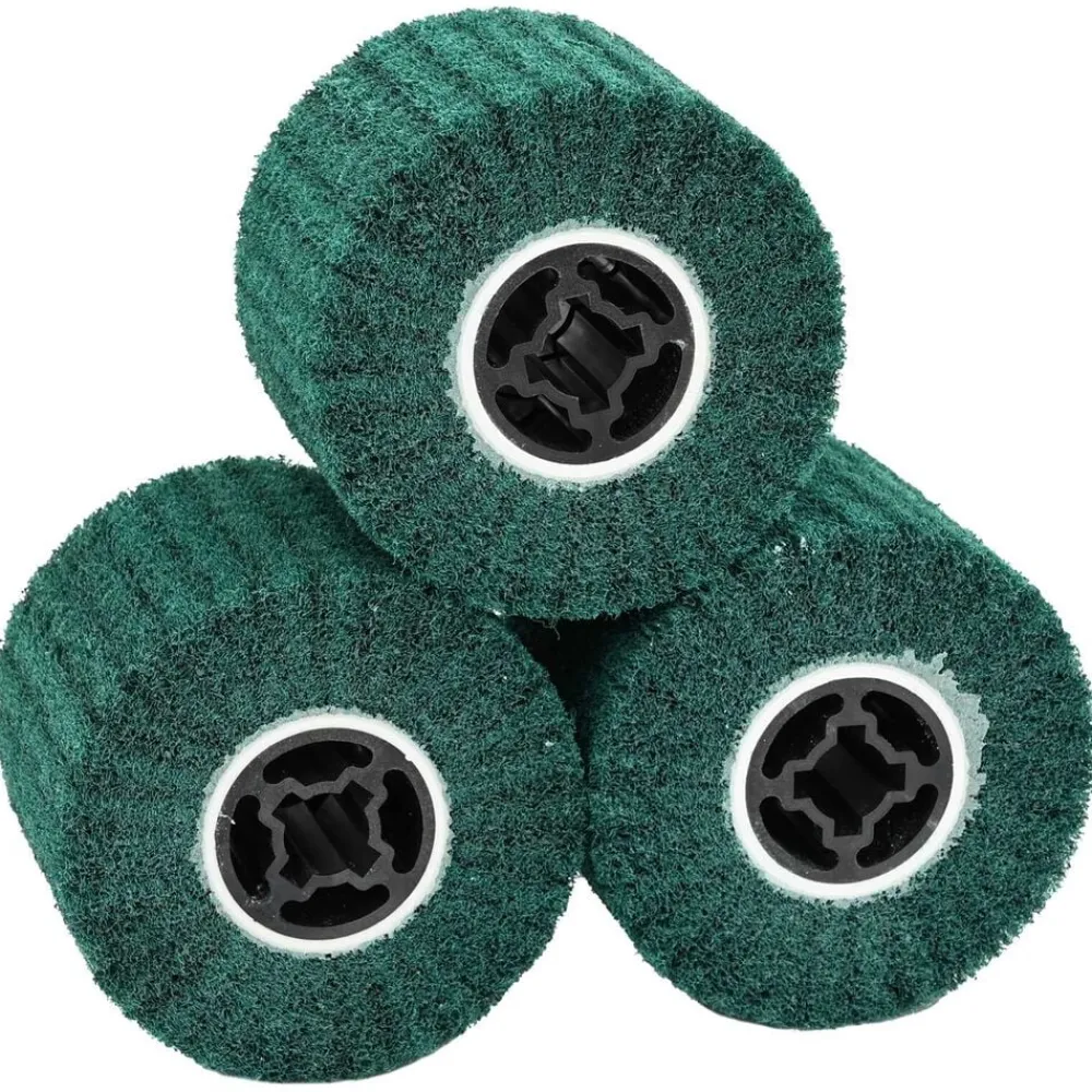 Gereedschapaccessoires*vidaXL Schuurrollen 3 pcs Groen 12 x 12 x 10 cm Synthetische Vezel