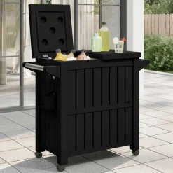 Trolleys*vidaXL Serveerwagen 3-in-1 polypropeen Zwart