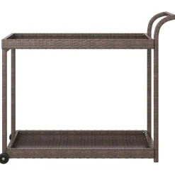 Trolleys*vidaXL Serveerwagen 100x45x83 cm poly rattan Bruin