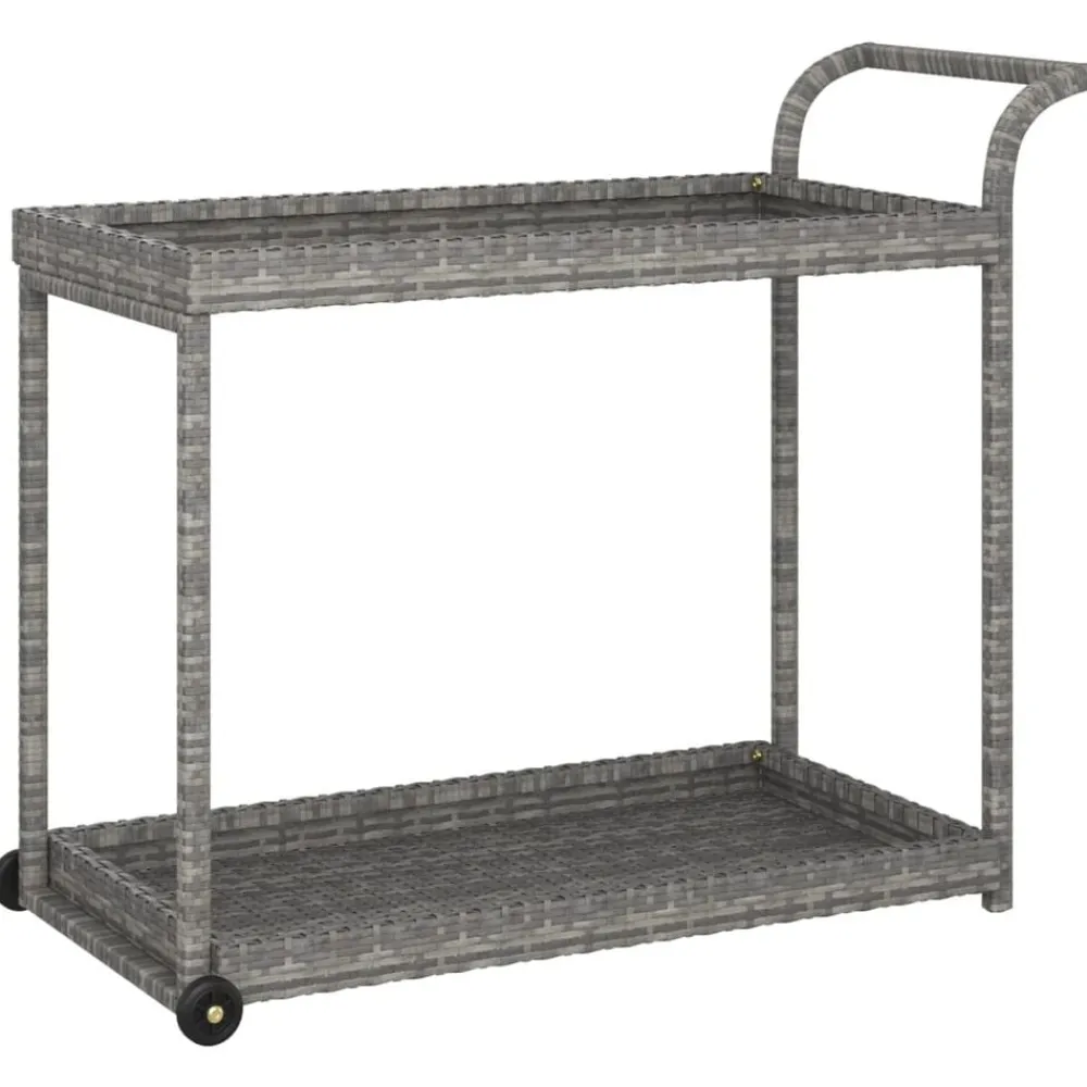 Trolleys*vidaXL Serveerwagen 100x45x83 cm poly rattan Grijs