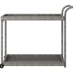 Trolleys*vidaXL Serveerwagen 100x45x83 cm poly rattan Grijs