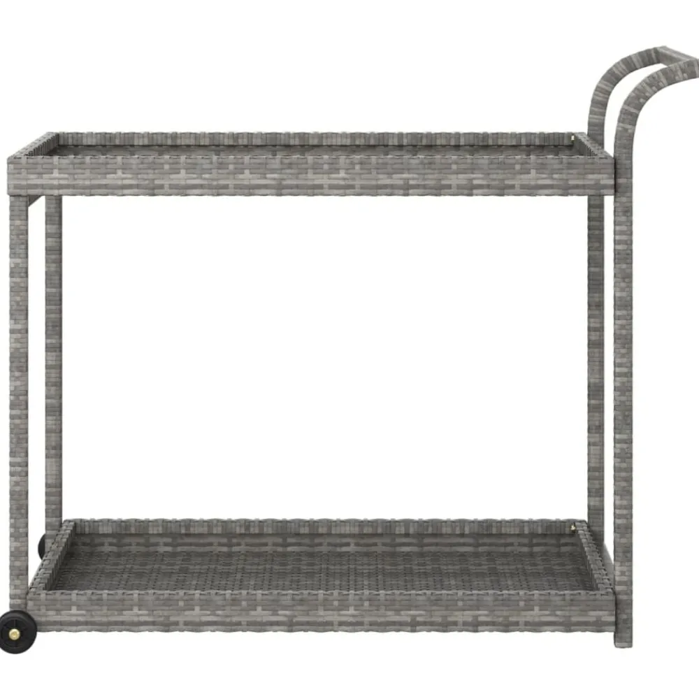 Trolleys*vidaXL Serveerwagen 100x45x83 cm poly rattan Grijs