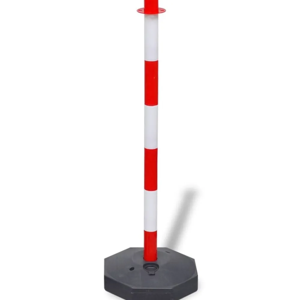 Uithangborden*vidaXL Set van 4 kettingpalen en 2 kunststof kettingen van 10 m