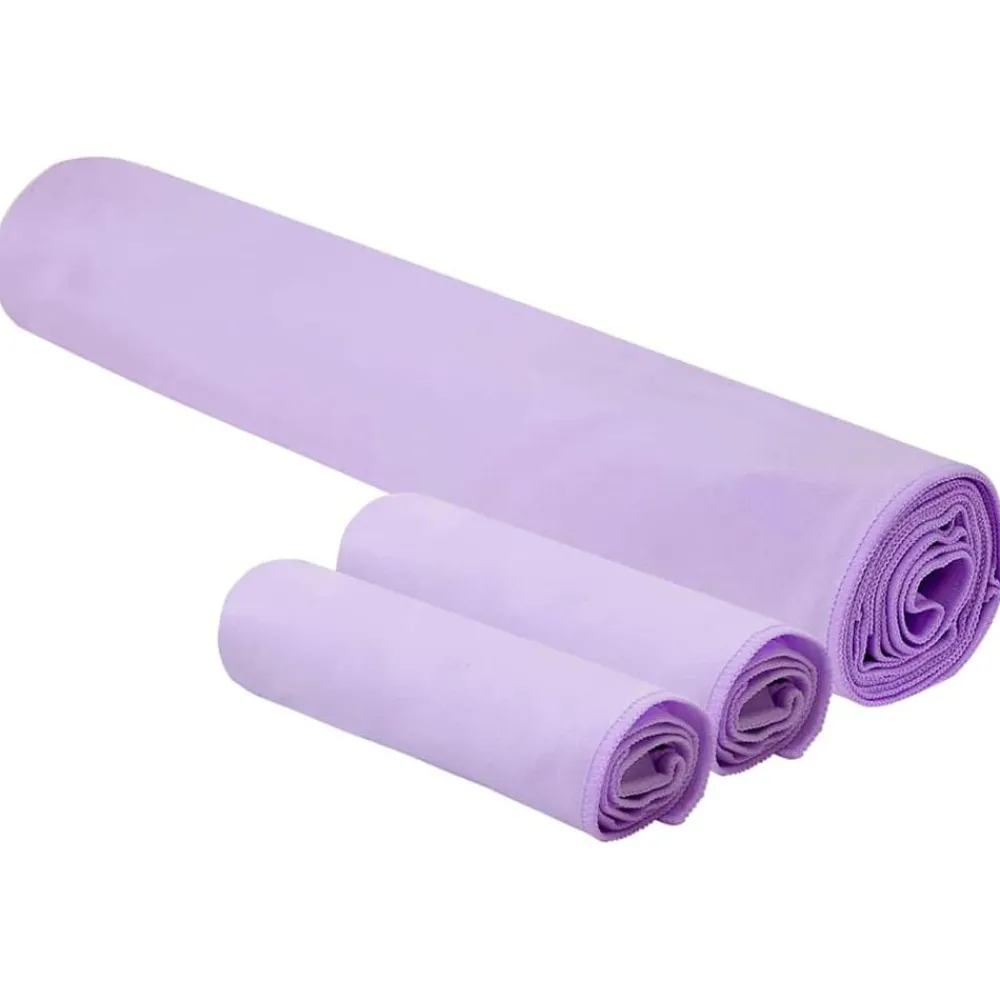 Linnengoed*vidaXL Set van Sporthanddoeken 3 pcs Polyester en Polyamide Paars