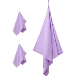 Linnengoed*vidaXL Set van Sporthanddoeken 3 pcs Polyester en Polyamide Paars