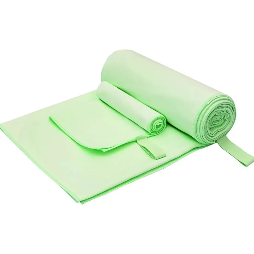 Linnengoed*vidaXL Set van Sporthanddoeken 2 pcs Stof Groen