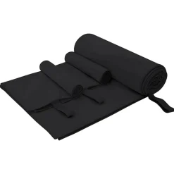 Linnengoed*vidaXL Set van Sporthanddoeken 3 pcs Polyester en Polyamide Zwart