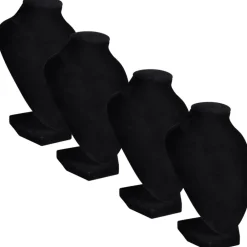 Sieradenhouder voor ketting 9x8,5x15 cm zwart 4 st>vidaXL