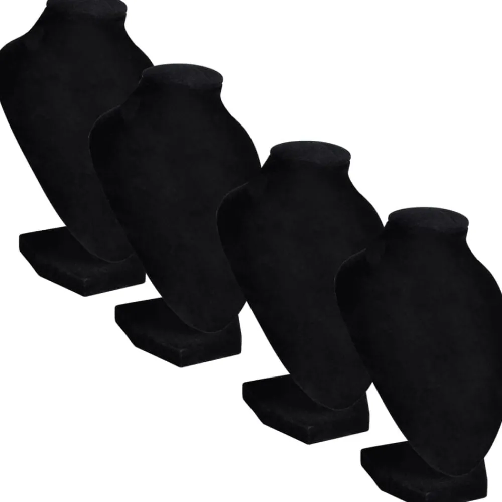 Sieradenhouder voor ketting 9x8,5x15 cm zwart 4 st>vidaXL