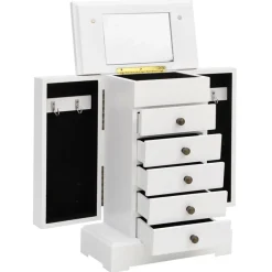 Sieradenkastje met spiegel 25x13,5x34 cm MDF>vidaXL Sale