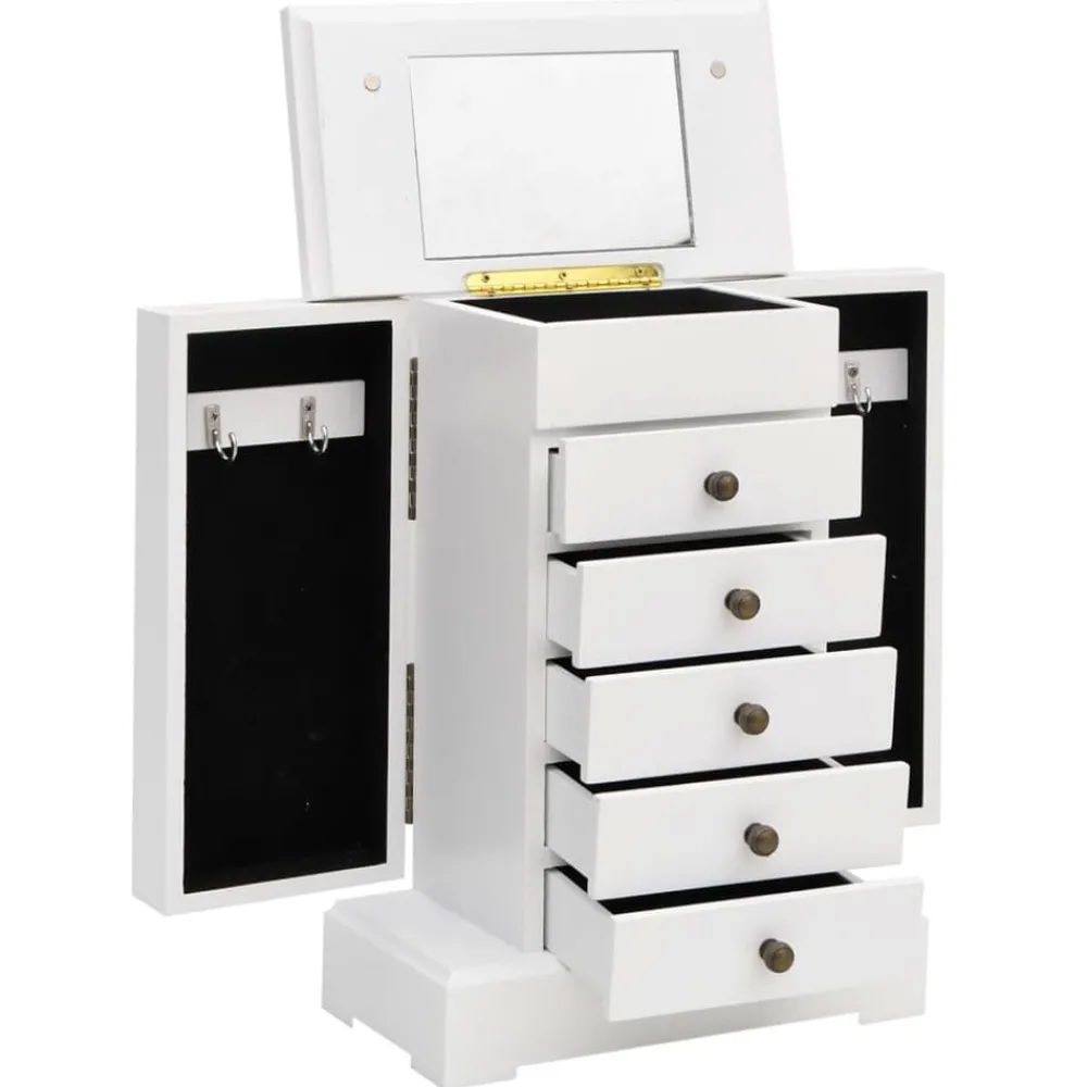 Sieradenkastje met spiegel 25x13,5x34 cm MDF>vidaXL Sale
