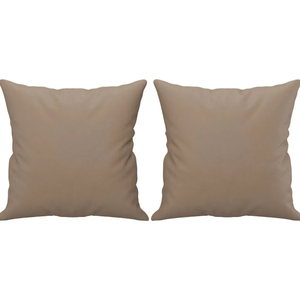 Woon- & Tuinaccessoires*vidaXL Sierkussens 2 st 40x40 cm kunstleer Cappuccino