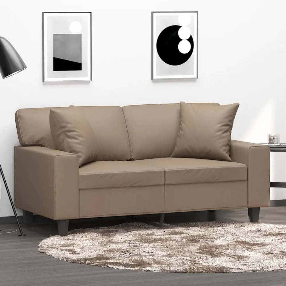 Woon- & Tuinaccessoires*vidaXL Sierkussens 2 st 40x40 cm kunstleer Cappuccino