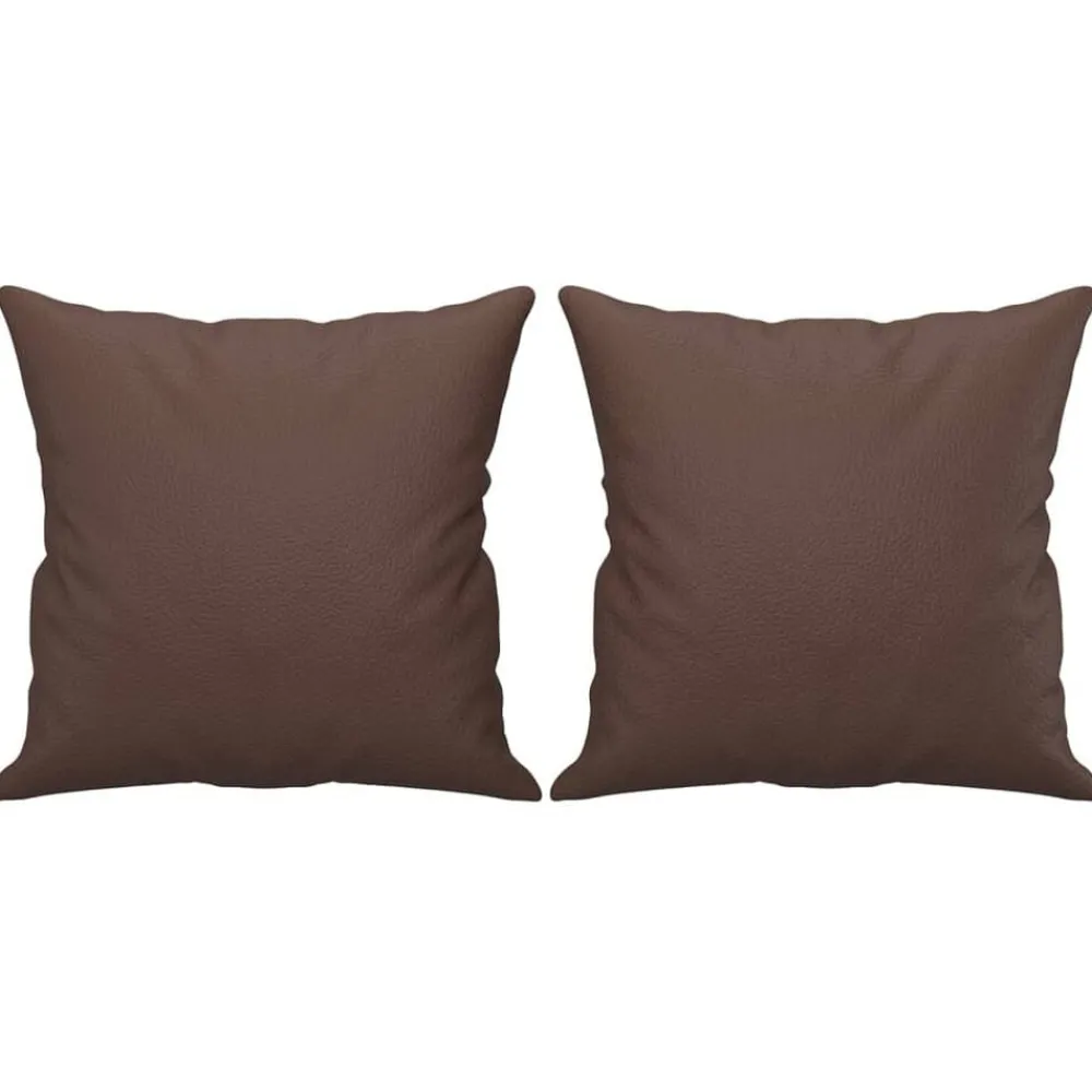 Woon- & Tuinaccessoires*vidaXL Sierkussens 2 st 40x40 cm kunstleer Bruin