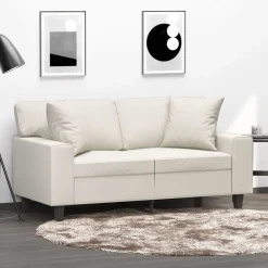Sierkussens 2 st 40x40 cm kunstleer crèmekleurig>vidaXL Best