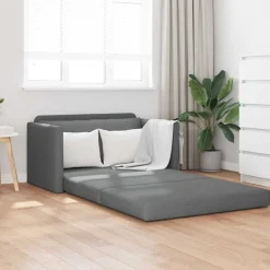 Banken*vidaXL Slaapbank 110cm Stof Donkergrijs