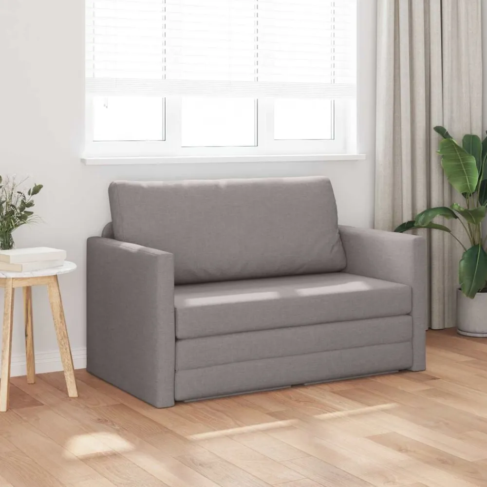 Banken*vidaXL Slaapbank 110cm Stof Taupe