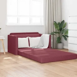 Banken*vidaXL Slaapbank 110cm Stof Wijnrood