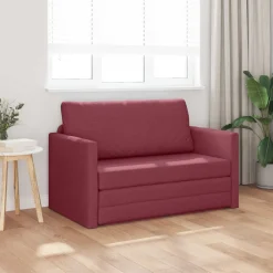 Banken*vidaXL Slaapbank 110cm Stof Wijnrood