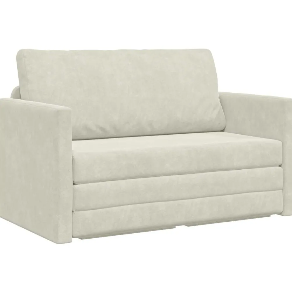 Slaapbank Crème 124 x 71 x 78 cm Fluweel>vidaXL Clearance