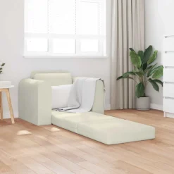 Banken*vidaXL Slaapbank Crème 98 x 71 x 83 cm Fluweel