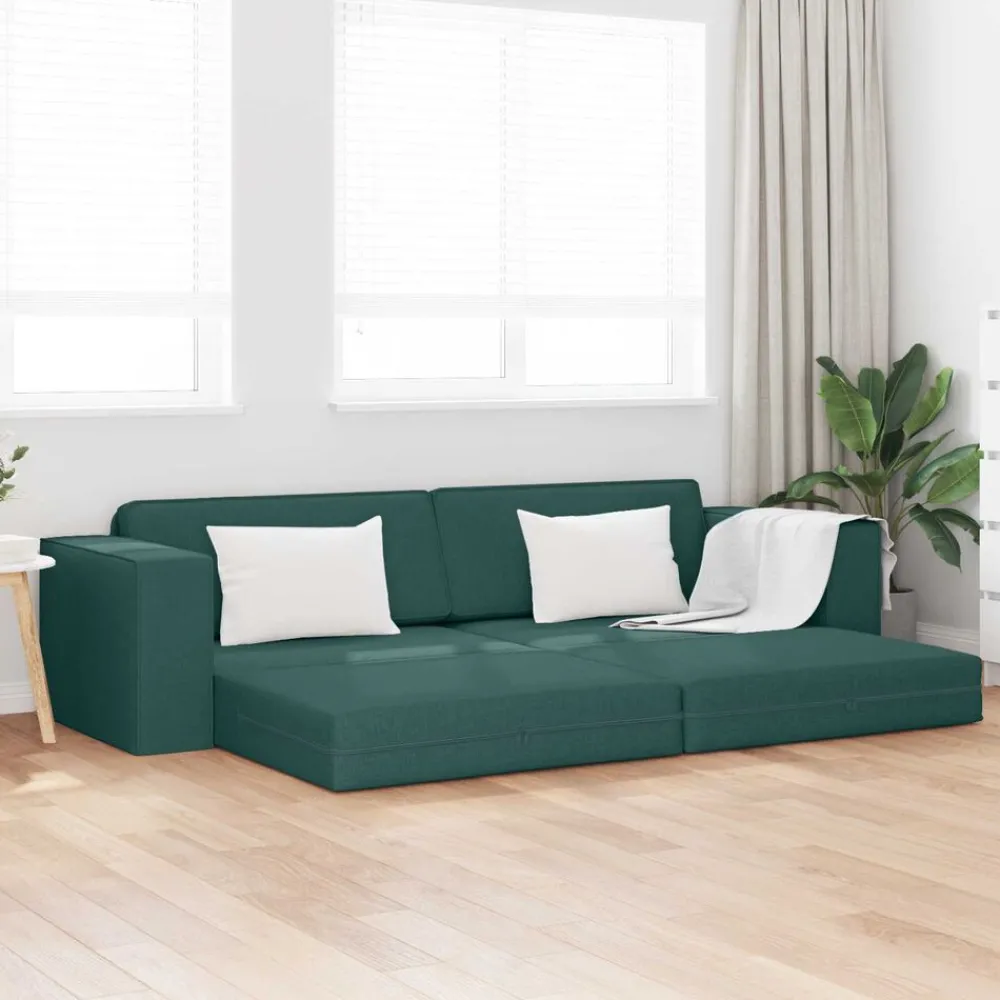 Banken*vidaXL Slaapbank 245 x 78 x 77 cm Stof Donkergroen