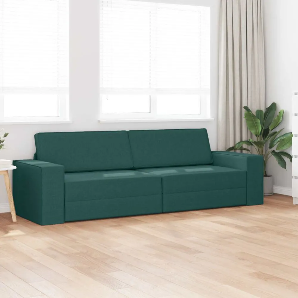 Banken*vidaXL Slaapbank 245 x 78 x 77 cm Stof Donkergroen