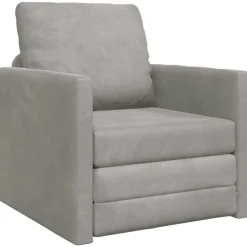 Banken*vidaXL Slaapbank 74 x 77 x 81 cm Fluweel Lichtgrijs