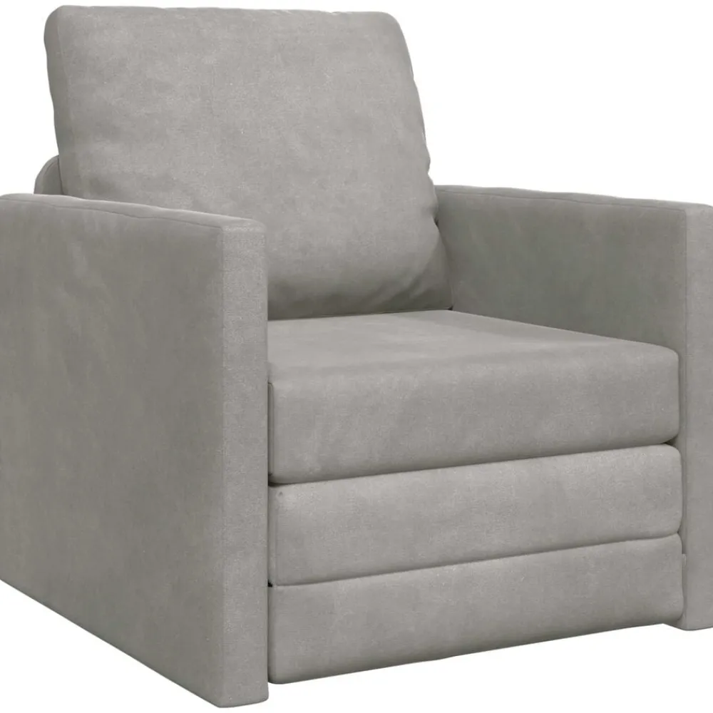 Banken*vidaXL Slaapbank 74 x 77 x 81 cm Fluweel Lichtgrijs