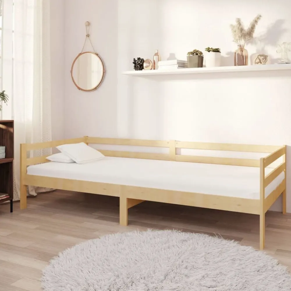 Bedden & Accessoires*vidaXL Slaapbank massief grenenhout 90x200 cm Naturel