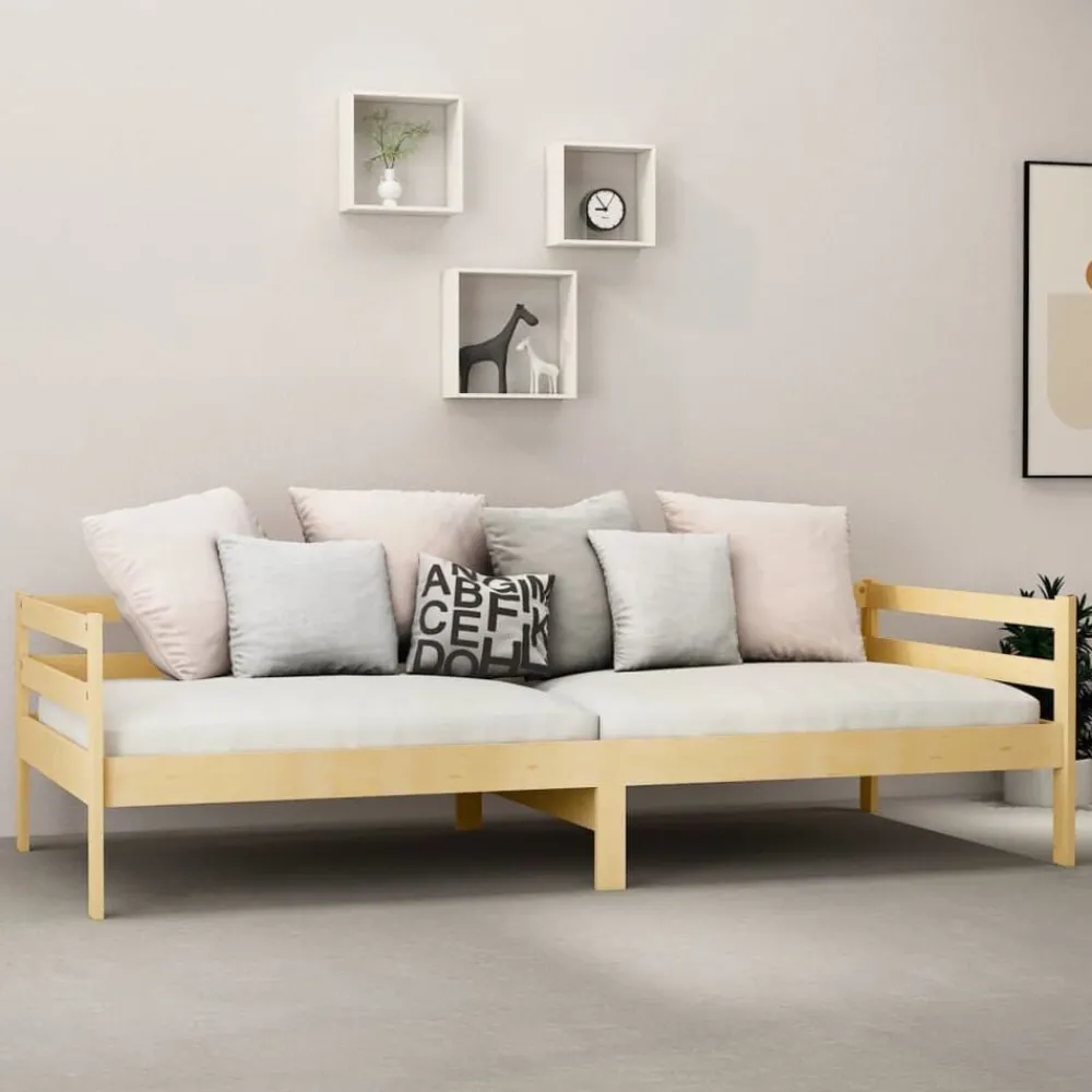 Bedden & Accessoires*vidaXL Slaapbank massief grenenhout 90x200 cm Naturel