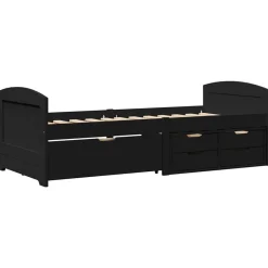 Bedden & Accessoires*vidaXL Slaapbank met 5 lades zonder matras IRUN 90x200 cm Zwart