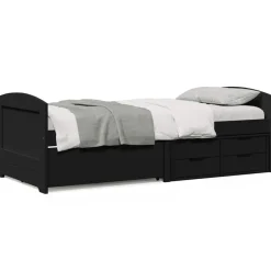 Bedden & Accessoires*vidaXL Slaapbank met 5 lades zonder matras IRUN 90x200 cm Zwart