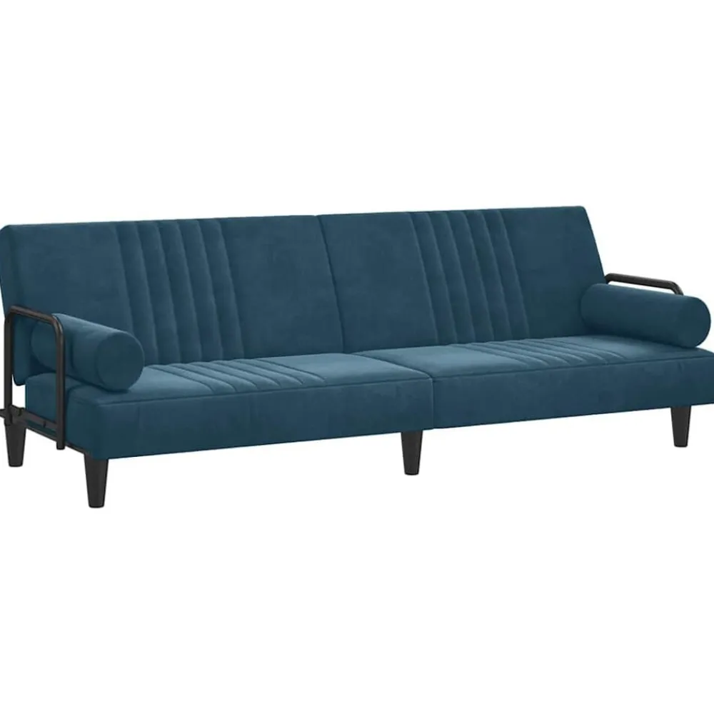 Slaapbank met armleuningen fluweel blauw>vidaXL