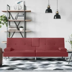 Slaapbank met bekerhouders kunstleer>vidaXL Best
