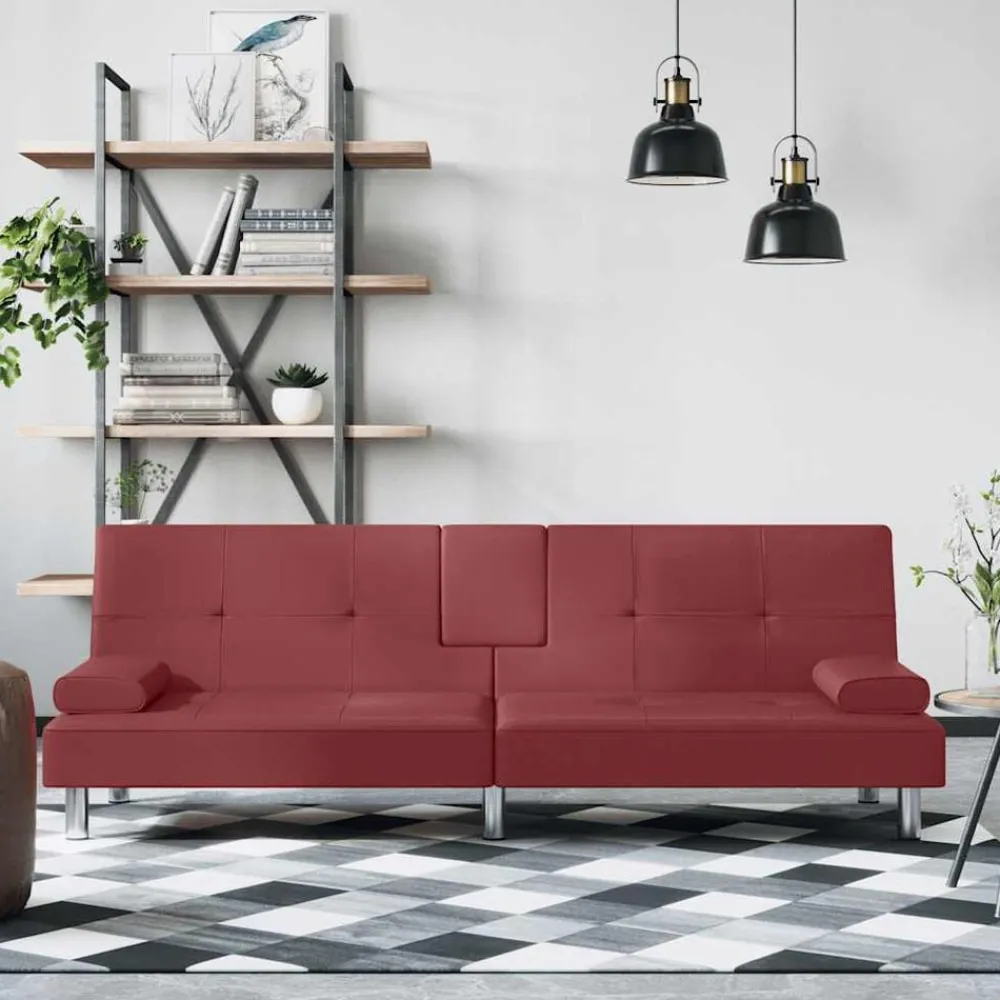 Slaapbank met bekerhouders kunstleer>vidaXL Best