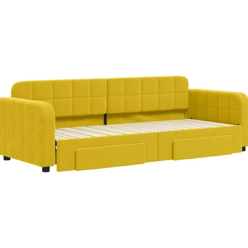 Slaapbank met onderschuifbed en lades 80x200 cm fluweel>vidaXL