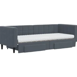 Slaapbank onderschuifbed en lades 80x200 cm fluweel><noscript><img width=