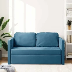 Banken*vidaXL Slaapbank vloermodel 2-in-1 122x204x55 cm fluweel Blauw