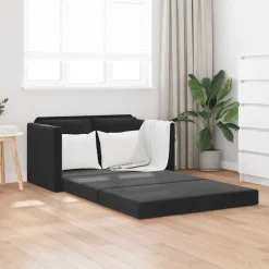 Banken*vidaXL Slaapbank vloermodel 2-in-1 122x204x55 cm fluweel Zwart