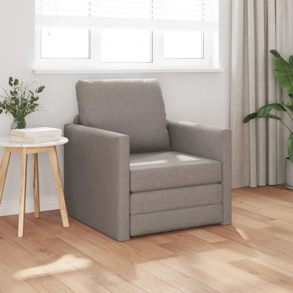Banken*vidaXL Slaapbank vloermodel 2-in-1 112x174x55 cm stof Taupe