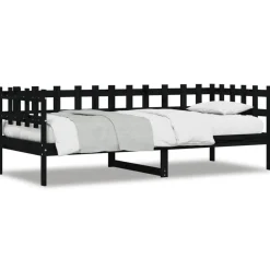 Slaapbank 80x200 cm massief grenenhout zwart>vidaXL Best