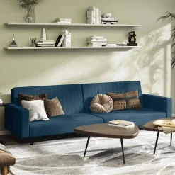 Banken*vidaXL Slaapbank 2-zits fluweel Blauw