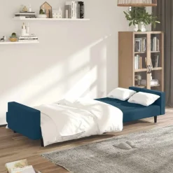 Banken*vidaXL Slaapbank 2-zits fluweel Blauw